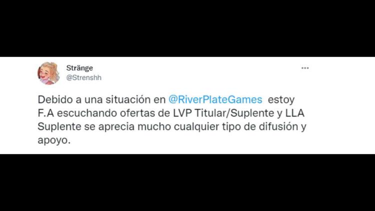 Strange ушёл из River Plate Gaming