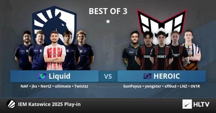 HEROIC одержали победу над Team Liquid в финальном матче первого дня IEM Katowice 2025.