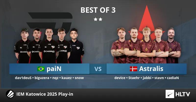 Astralis обеспечили себе место в групповом этапе IEM Katowice 2025, одержав победу над paiN Gaming