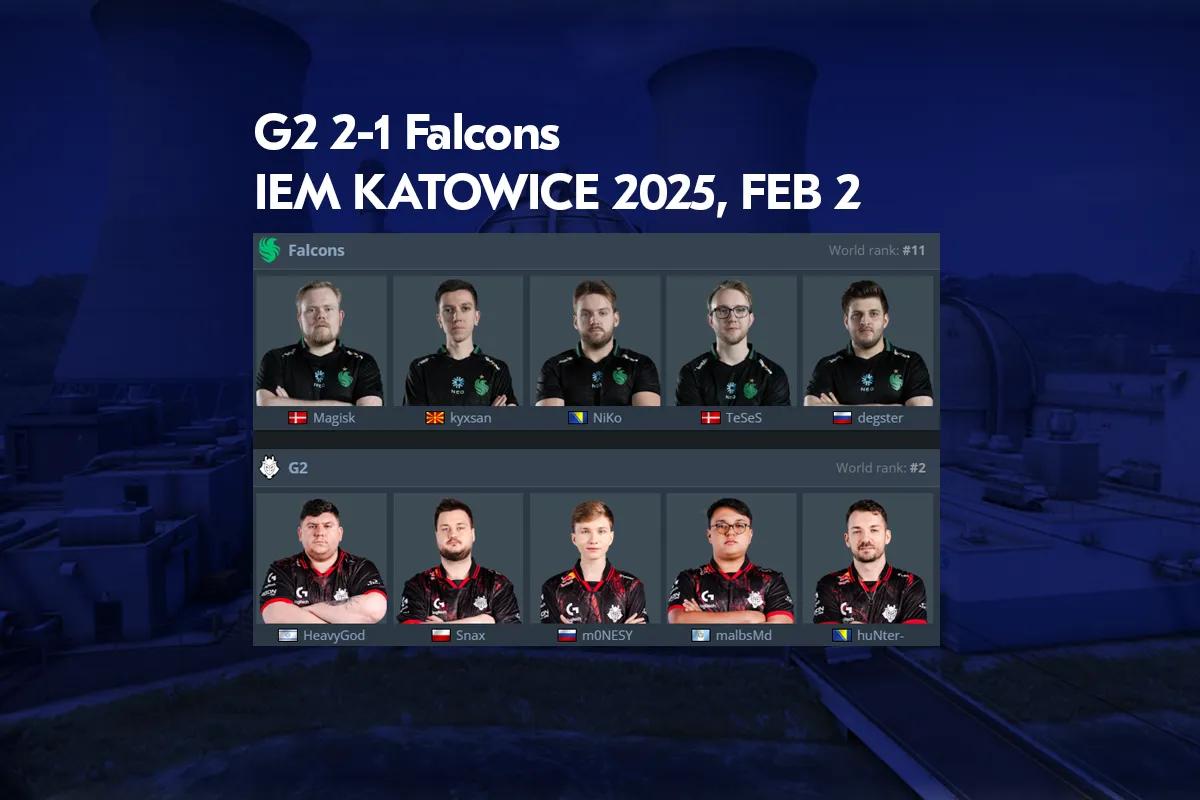 G2 едва не уступила Falcons на IEM Katowice 2025