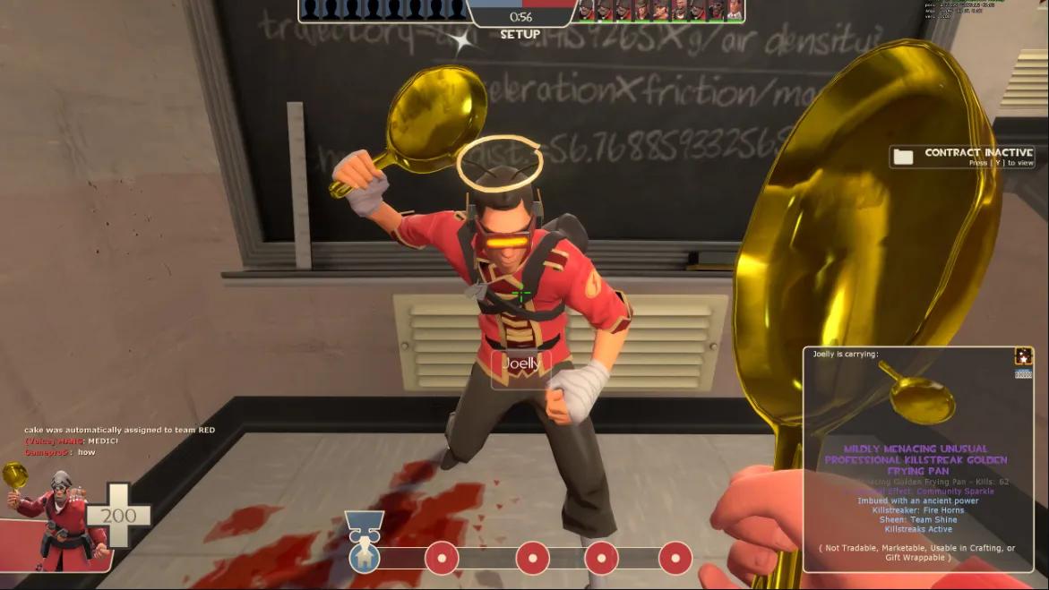Игрок удаляет золотую сковороду стоимостью $6 700, предмет из Team Fortress 2 во второй раз
