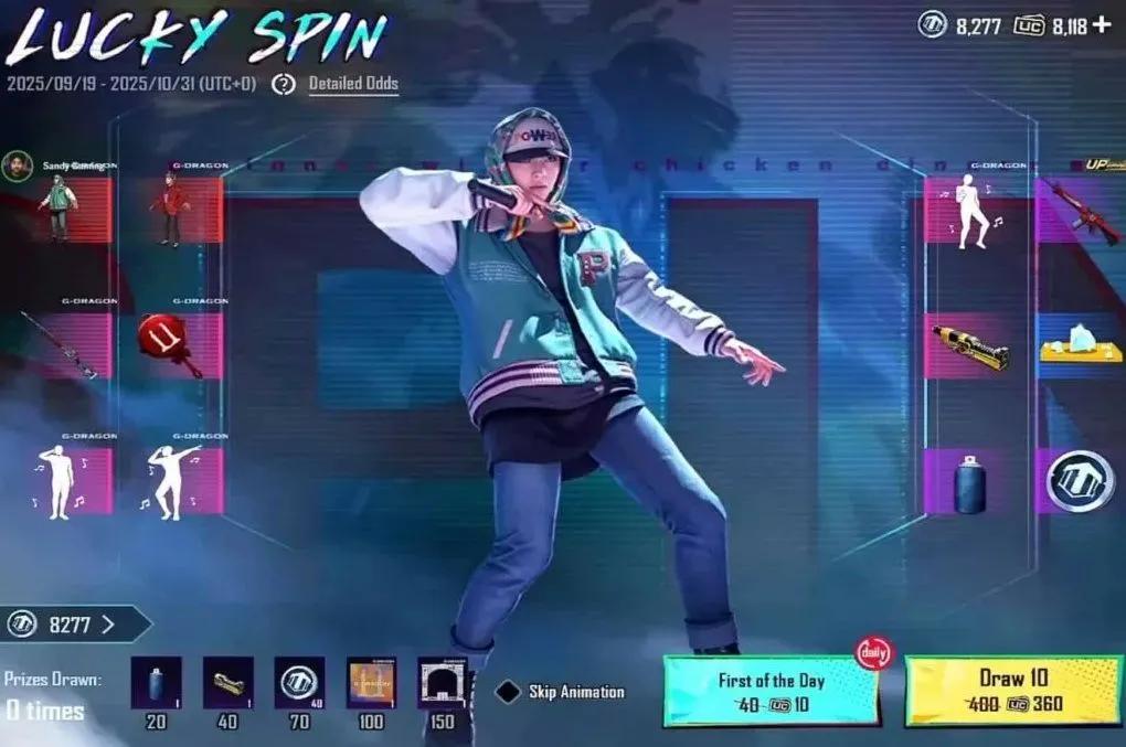 Сотрудничество PUBG Mobile и G-Dragon: Lucky Spin, награды и эксклюзивный контент