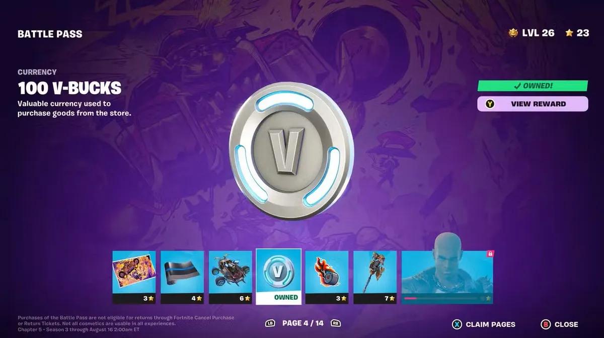 Fortnite объявляет об изменении цен на V-Bucks и вознаграждения за Battle Pass