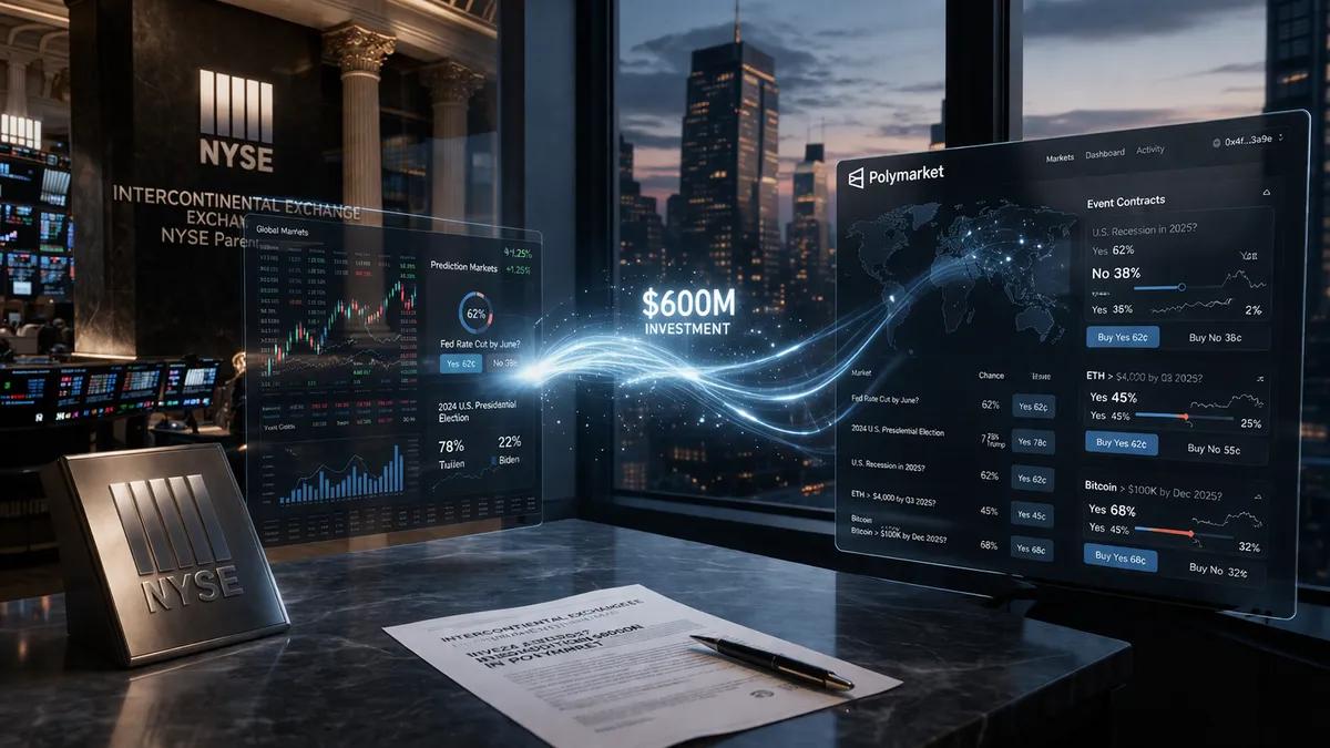 Компания Intercontinental Exchange (материнская компания NYSE) инвестирует дополнительные 600 миллионов долларов в Polymarket.