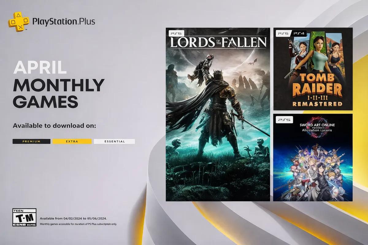 Стали известны игры PlayStation Plus за апрель 2026 года - Lords of the Fallen, Sword Art Online и Tomb Raider Remastered