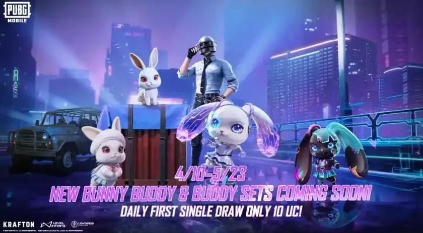 PUBG Mobile Bunny Buddy Event в прямом эфире - эксклюзивные скины, награды и спины