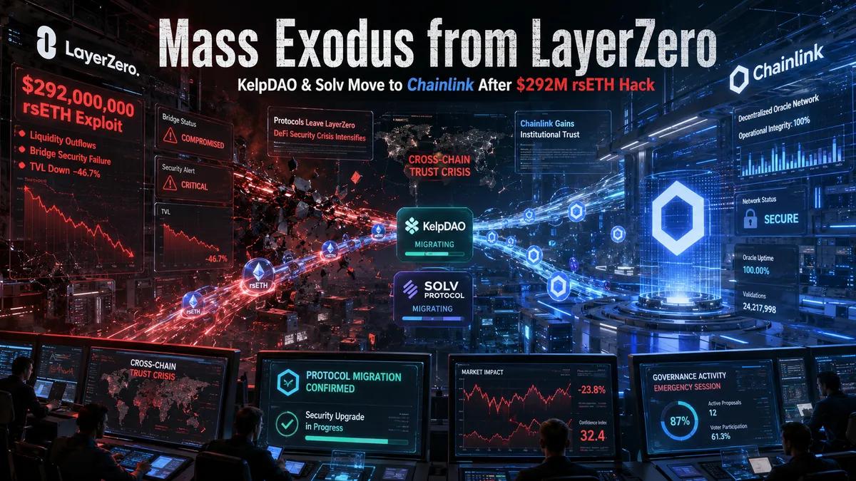 Массовый исход из LayerZero: KelpDAO и Solv Protocol переходят на Chainlink после взлома $292M rsETH