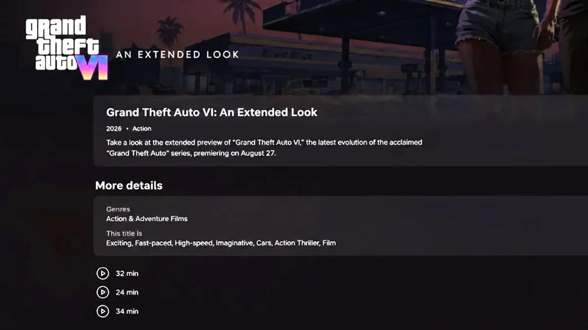 По слухам, Grand Theft Auto VI: An Extended Look получит три отдельных эпизода на Netflix