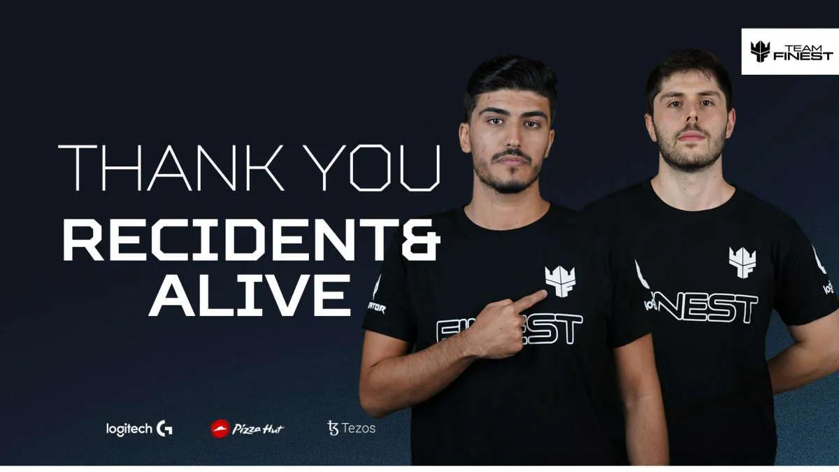 RECIDENT и ALIVE покинули Team Finest