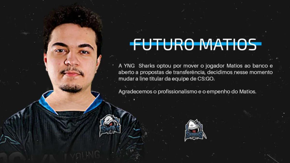 matios покинул стартовый состав Sharks Esports