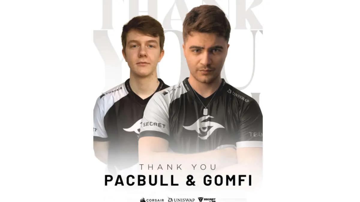 Team Secret прощаются с Gomfi и Pacbull