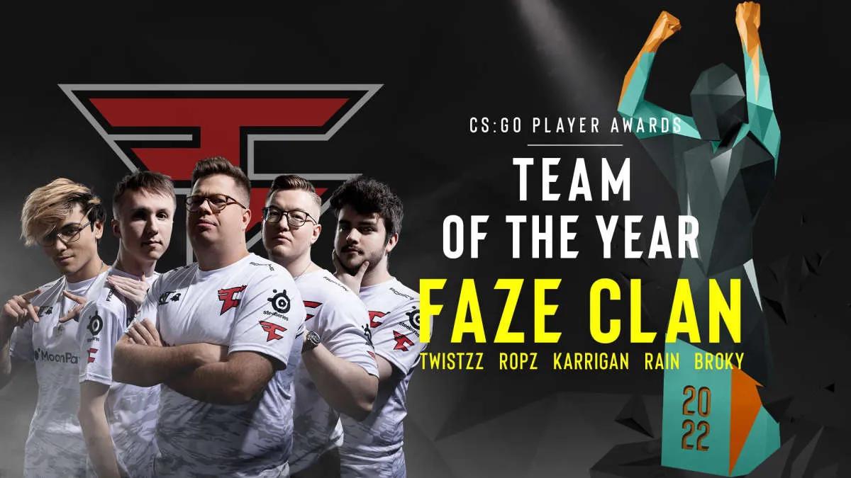 FaZe Clan стала лучшей командой 2022 года по версии ESL