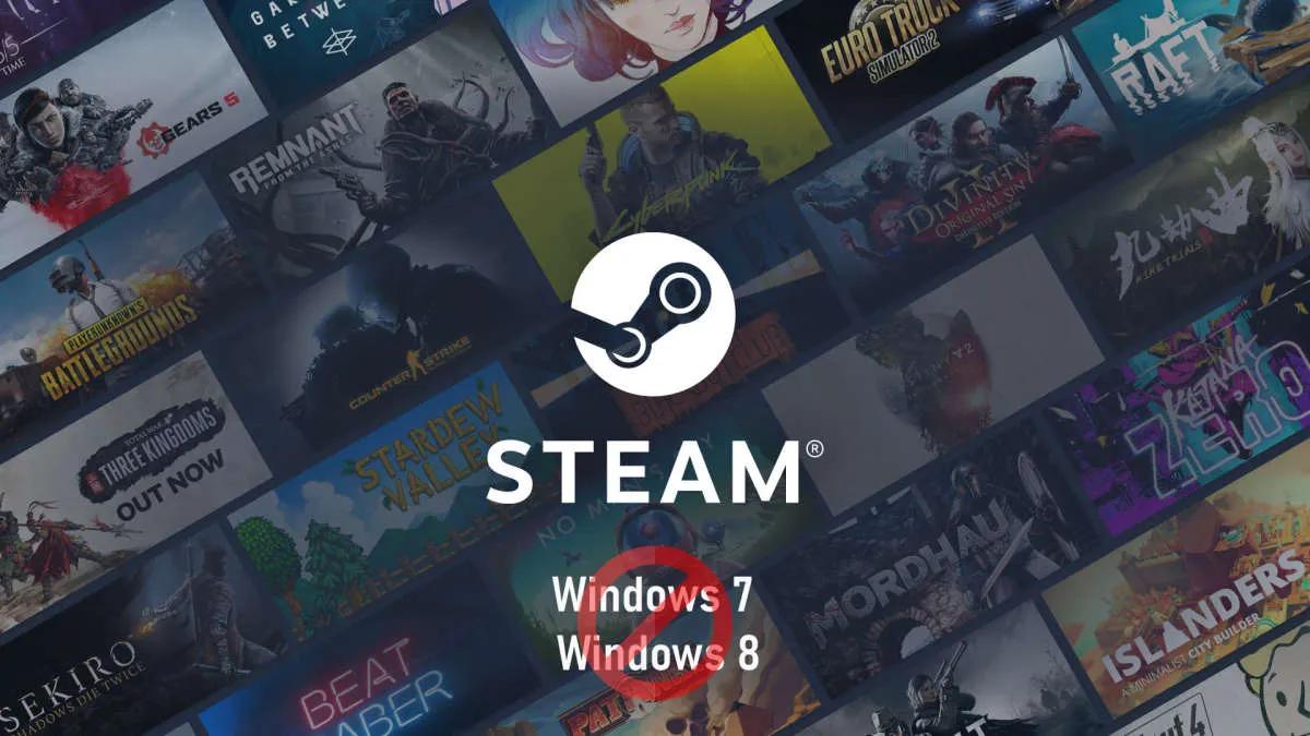 С 1 января 2024 года Steam перестанет поддерживать Windows 7, 8 и 8.1.