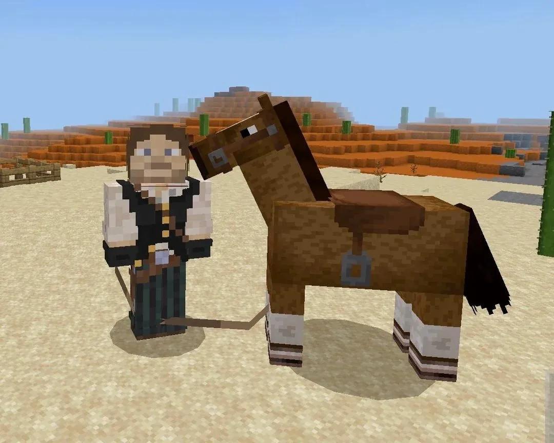 Джон Марстон из Red Dead Redemption скачет в Minecraft: Создание Дикого Запада