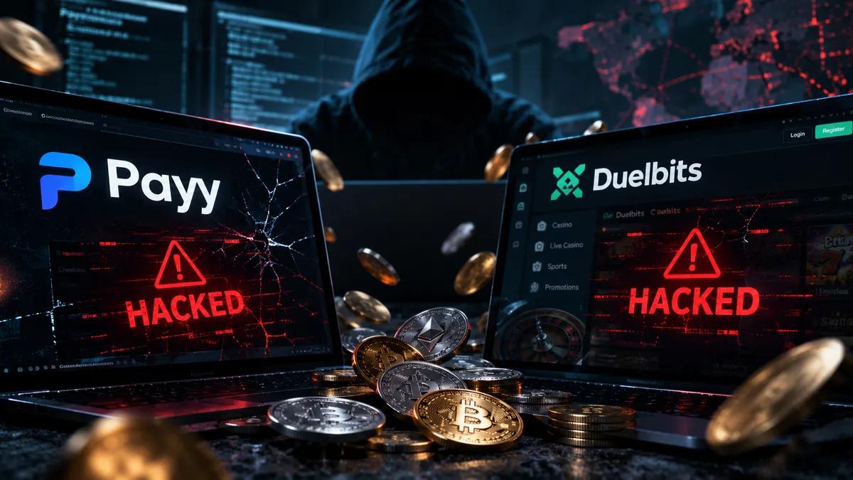 Компании Payy и Duelbits были взломаны в один день, в результате чего были украдены 1,8 млн и 4,3 млн долларов соответственно.