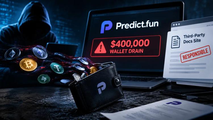 Predict.fun подтверждает утечку 400 000 долларов из кошелька и обвиняет в этом сторонний сайт с документами.