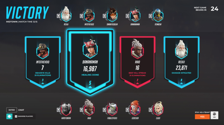 Разработчики Overwatch 2 планируют вернуть легендарные карточки голосования в конце матча в OW1 1