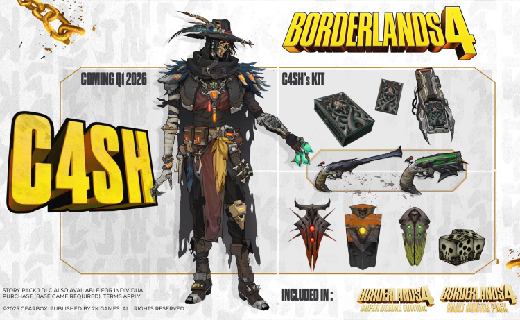 Borderlands 4 представляет первого платного персонажа DLC C4SH на фоне продолжающихся проблем с ПК