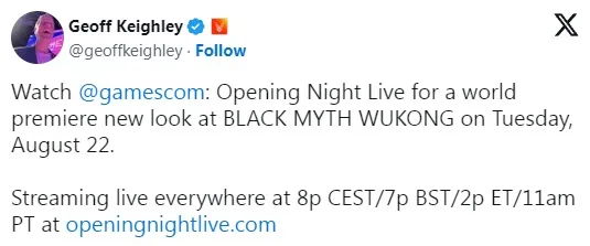 Black Myth: Wukong представит новое захватывающее превью на выставке Gamescom 2023 Opening Night Live. Фото 1